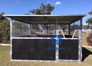 กําหนดเอง 3m 3.5m 4m ราคาโรงงานแบบพกพา HDPE Loafing ม้า Run-in โรงเก็บของ - Product Image 3