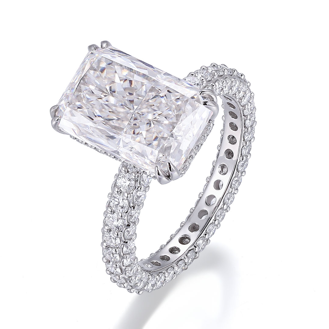 Véritable solide 10Kgold laboratoire bague en diamant