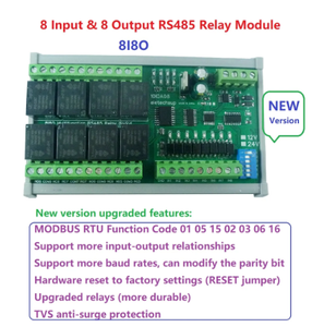 DC 12V 24V Multifunction RS485 IO Board 8 Optically Isolated NPN <strong>Input</strong> &amp; 8 <strong>Relay</strong> <strong>Output</strong> Modbus RTU <strong>Module</strong> - Product Image 5