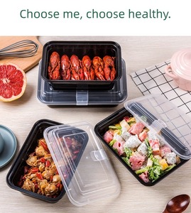 Tek kullanımlık yemek kabı toka ile havalandırmalı paket ambalaj kutusu kalınlaşmış öğle yemeği kapaklı kutu plastik Fast Food konteyner - Product Image 3