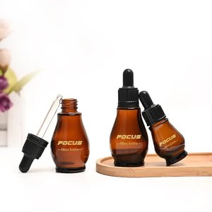 ขวดปิเปตทรงน้ำเต้า10มล. 20มล. 30มล. ขวดแก้วหยดสีเหลืองอำพันสามารถนำไปรีไซเคิลได้สำหรับน้ำมันหอมระเหย - Product Image 3