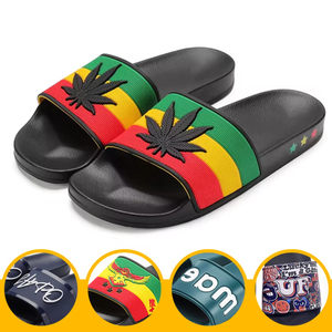 OEM Tùy chỉnh màu đen PVC người đàn ông của dép dép thể thao câu lạc bộ phong cách in tên độc quyền - Product Image 2