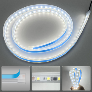 12V Hood ışık şeridi DRL dönüş sinyal ışığı çift renk Amber beyaz zikzaklı dinamik tarama başlatmak 1.5M Led araba kaput ışık şeridi - Product Image 2