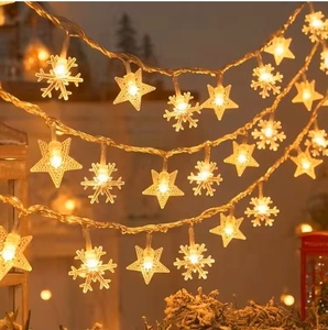 L Fuente de fábrica Iluminación decorativa de Navidad al aire libre Copo de nieve LED Cadena de luces para árbol Vacaciones Camping Luz - Product Image 1
