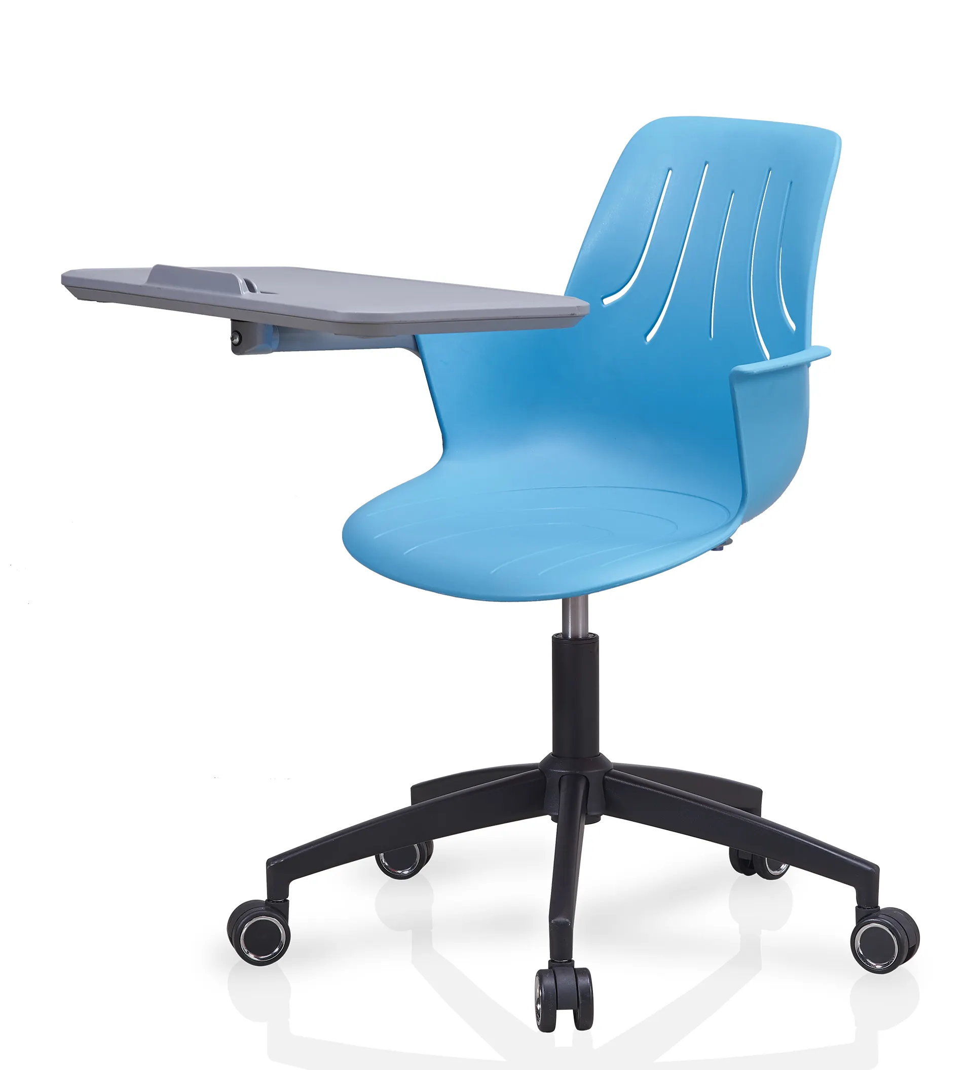 Chaise d'école confortable et pas cher, pivotante, accoudoir roue, meubles de salle de classe, fauteuil de formation pour étudiants, 360