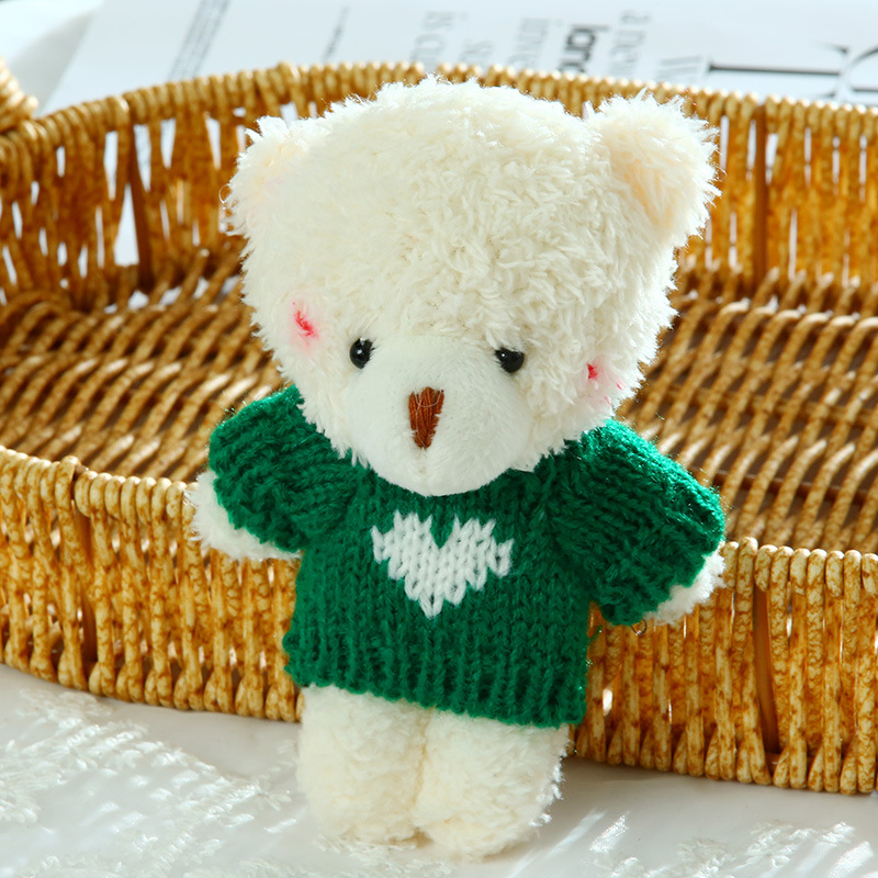 1 pull blush grosse tête ours riz blanc-13cm