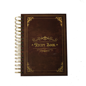Custom Recipe <strong>Notebook</strong> <strong>Cookbook</strong> Journal 8.5&quot; X 11&quot; Hard Cover Gold Spiral Binding - Product Image 1