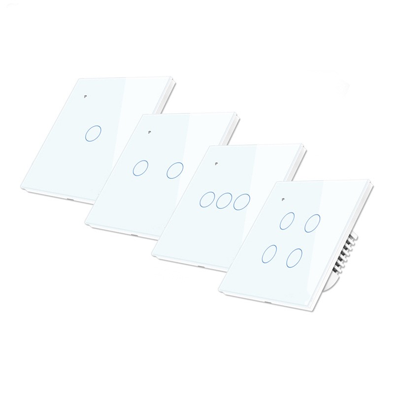 Versión de cable neutro y vivo - 4 Gang / Wihte