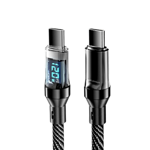 新设计的带发光二极管显示的USB C至USB C电缆，用于笔记本电脑、智能手机、平板电脑的电子标记芯片实时快速充电 - Product Image 3
