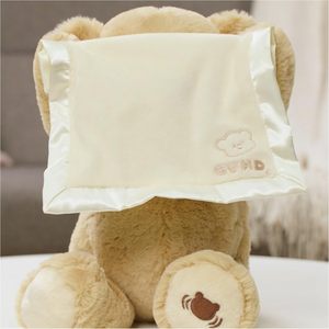 Peek-a-boo şarkı Teddy oyuncak ayı interaktif peluş oyuncak çocuklar için İngilizce şarkı, bebekler ve bebekler için hediye - Product Image 5