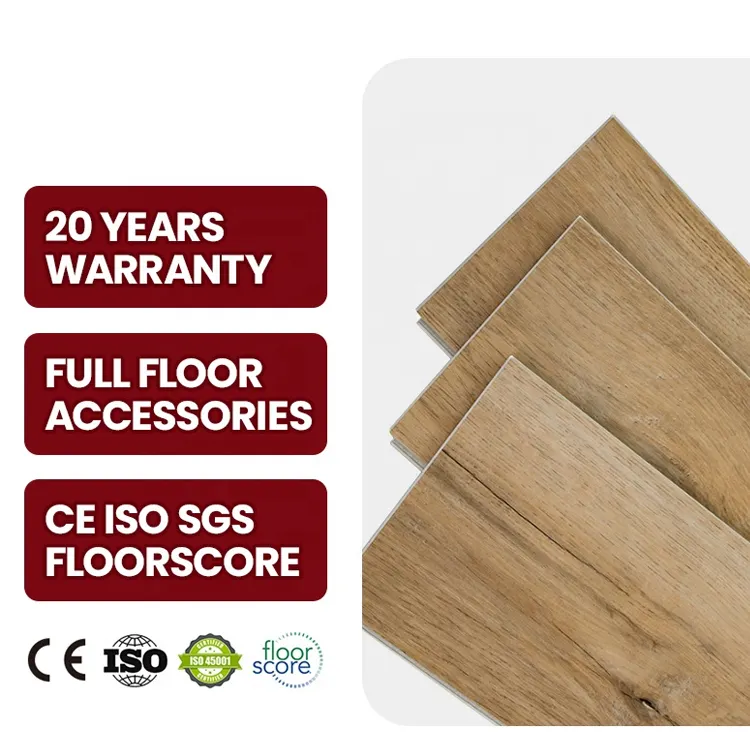 Giá Laminate Vinyl gạch gỗ nhựa chống trượt nhà máy trong nhà bấm vào WPC LVT PVC SPC 4.0mm sàn 4mm tự dính 0.3mm