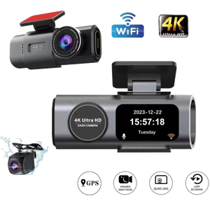 Mini 4K WiFi GPS Dash Cam anteriore e posteriore doppia fotocamera 2160P Monitor di parcheggio H.265 codifica Video per auto veicoli