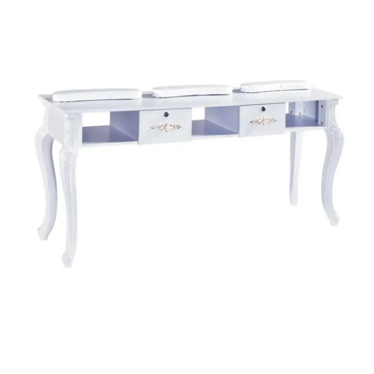 Kisen New Design White Manicure Station tavolo per unghie su ruote con 8 cassetti per tavoli per unghie in legno per salone di bellezza