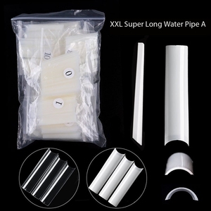 XXL hiçbir C eğrisi Nail İpuçları 500 adet temizle ABS konik kare düz düz çivi Stiletto desen profesyonel parmak toptan - Product Image 3