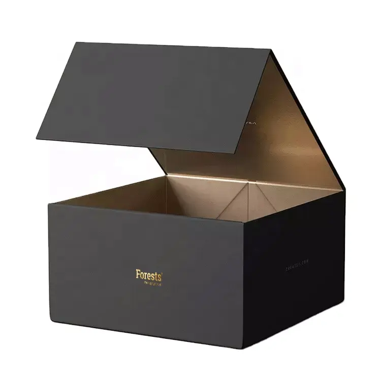 Emballage rigide noir personnalisé emballage vide de produits de beauté boîte cosmétique magnétique pour Lotion parfum