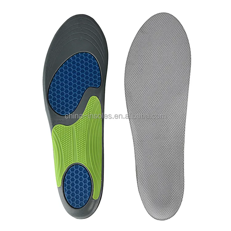 Soletta per scarpe anti-fatica con assorbimento degli urti personalizzata fascite plantare tpu pu memory foam solette con supporto per arco basso