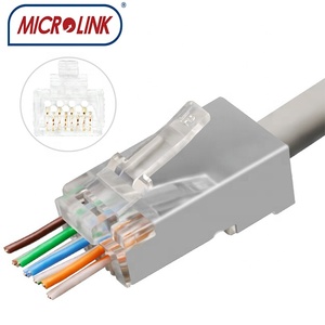 50u banhado a ouro 8P8C stp <span class=keywords><strong>cat6</strong></span> passar pelo conector blindado rj45 gato 6a conector <span class=keywords><strong>modular</strong></span> plug com barra de carregamento