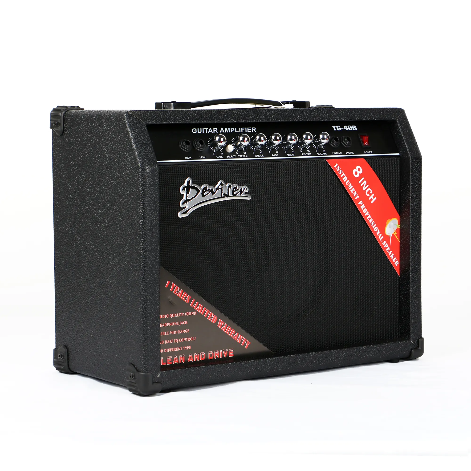 Deviser amplificador de guitarra elétrica 40w, amplificador acústico com baixo/baixo