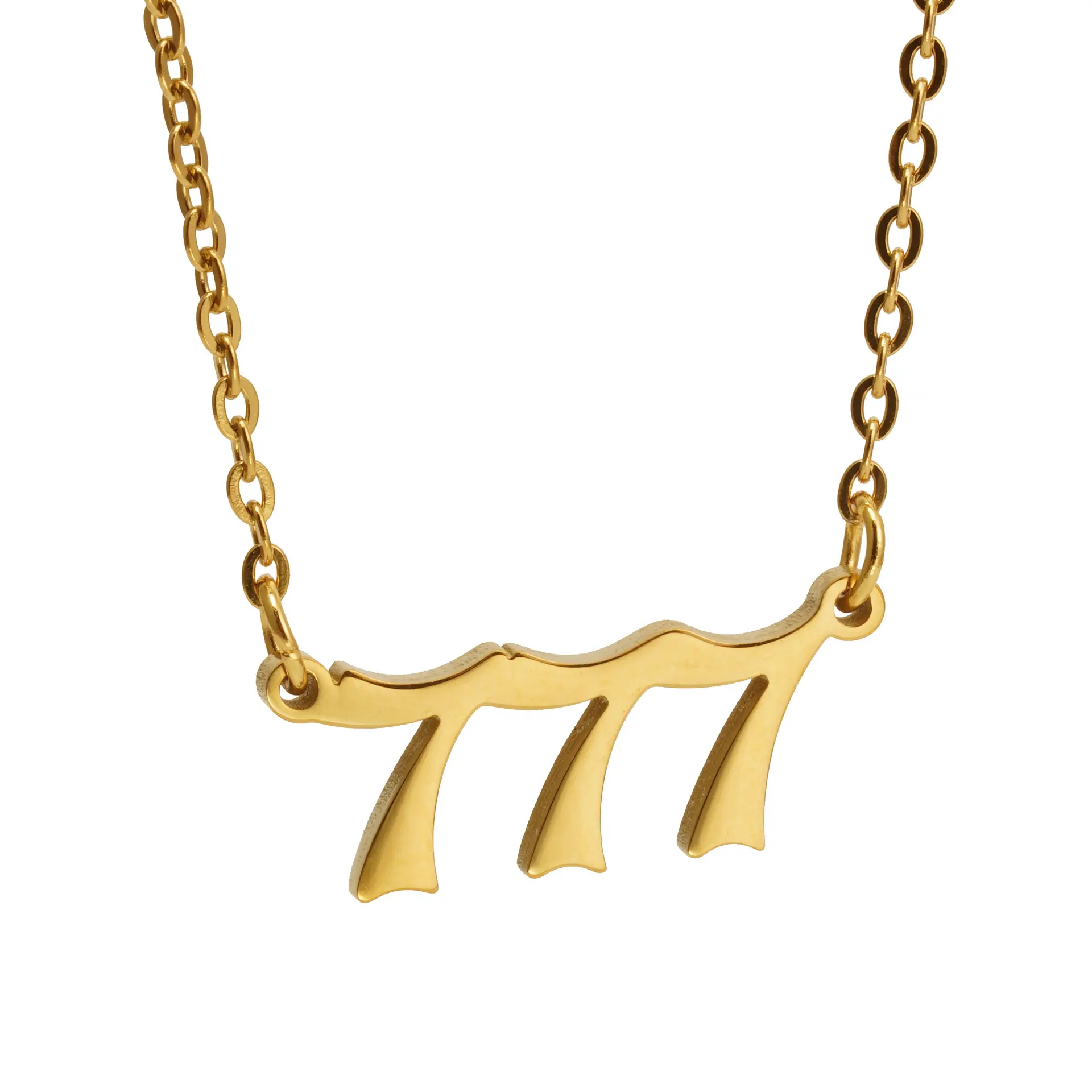 Collana con ciondolo con numeri arabi a catena cubana Miami placcata in oro 14K di moda collana con numeri in acciaio inossidabile senza appannamento delicato