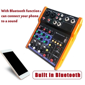 Karaoke mikser amplifikatör ses ses sistemi 4 kanal mikser dj karıştırma konsolu profesyonel ses mikseri 4 kanallar - Product Image 5