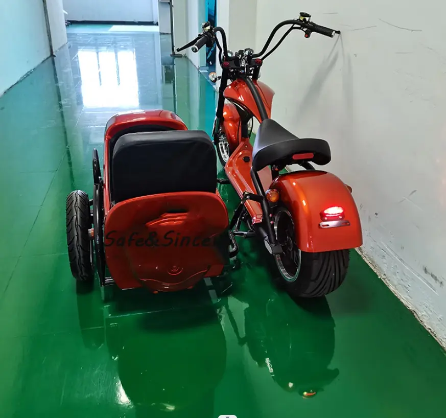 EU/US warehouse 1500W side bucket Side Car Sidecar 3 Three wheel Electric scooters With Sidecar Tricycly China Factory Sale