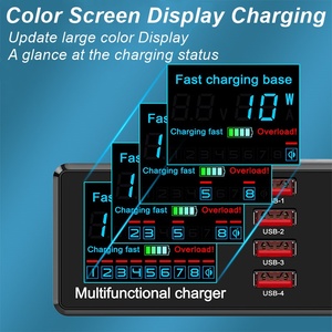 EONLINE 100W <strong>Multi</strong> USB Phone Charger Type C <strong>Adapter</strong> for Phone Samsung Fast Wireless Chargers LED USB C Charger Multiple - Product Image 4