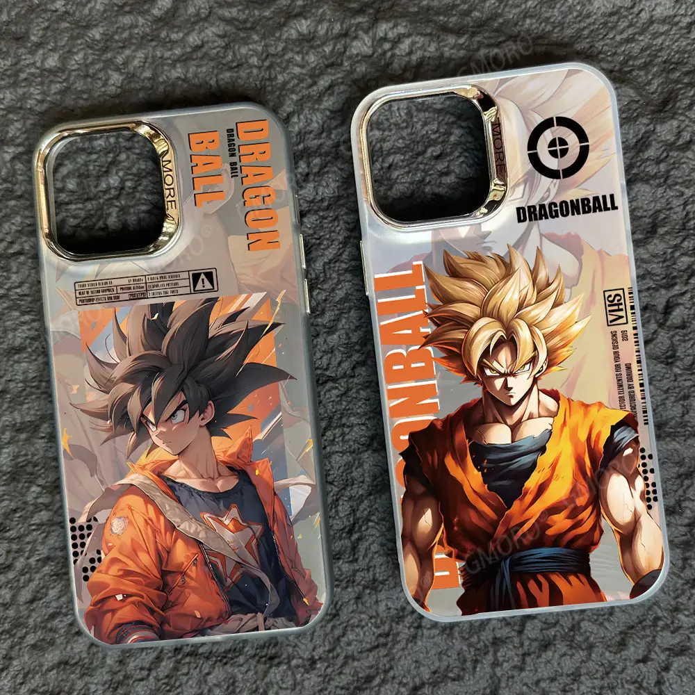 Advanced Colored Silver IMD laser Japonês anime Dragon Ball TPU Phone case para iphone 11 12 13 14 15 plus/pro/pro max