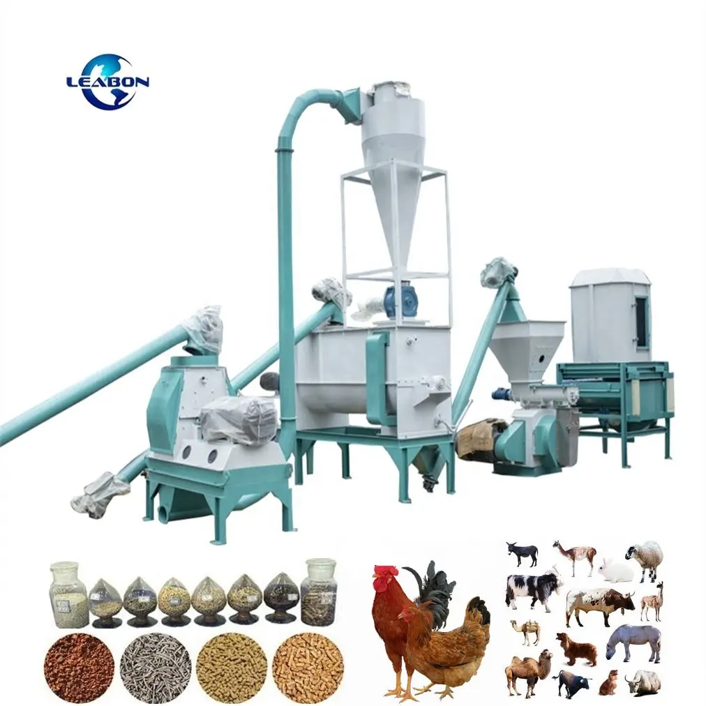 Ce frança, popular farm10t/h de frango automático completa, linha de produção de pellet, alimentação de animais, preço da máquina