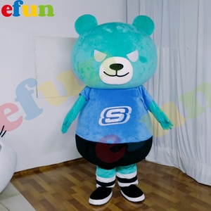 Efun MOQ 1 PC大人サイズ新しいテディベアマスコットコスチュームかわいい漫画のキャラクターカーニバルクリスマスのマスコットコスチューム