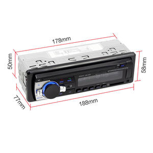 调频辅助输入接收器标清/USB 12V，带仪表板蓝牙多媒体自动收音机播放器1Din MP3车载收音机音响 - Product Image 1