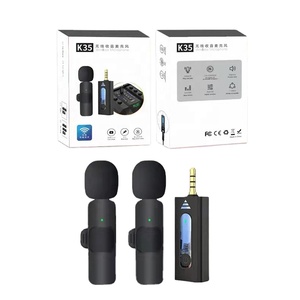 K35高品质无线麦克风，适用于Bt扬声器摄像头无线翻领麦克风迷你领夹翻领麦克风