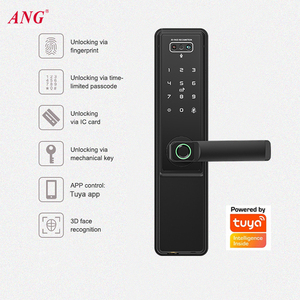 Sette lingue codice opzionale porta in legno Smart Lock batteria al litio Tuya Wifi Password fotocamera interfono serrature porta