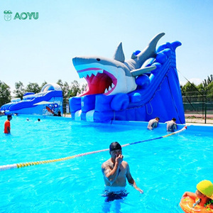 Toboganes de agua populares comerciales, tobogán de agua inflable, Parque Acuático con piscina, deslizamiento en un tobogán de agua - Product Image 4
