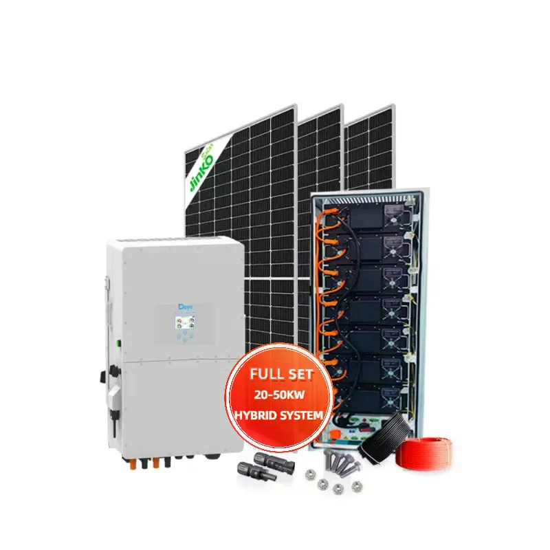 Kit Energia Solar Completo 50KW Híbrido Sistema de Geração de Energia Solar e Armazenamento de Energia com Inversor Snd Bateria ESS