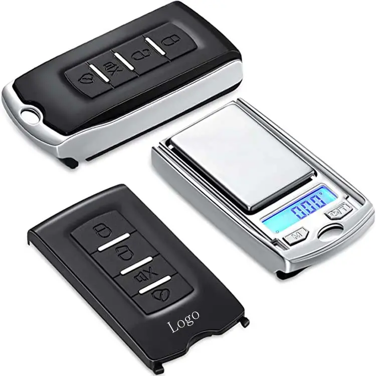 Mini bilancia elettronica portatile con Logo personalizzato con portachiavi ad anello Mini bilancia tascabile digitale a forma di chiave per auto