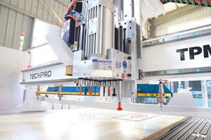 Enrutador de madera con husillo de refrigeración por aire ATC, máquina anidadora CNC ATC, enrutador CNC con Banco de perforación 5 + 4 para muebles de carpintería