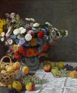 Cuộc Sống tĩnh lặng của <span class=keywords><strong>Claude</strong></span> <span class=keywords><strong>Monet</strong></span> với hoa và vải trái cây in in kỹ thuật số thân thiện với môi trường độ phân giải cao - Product Image 6