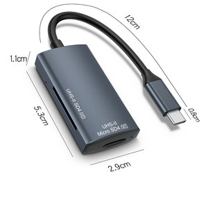 4.0 lettore di schede di tipo C per cellulare con lettore di schede di memoria per telefono cellulare ad alta velocità SD Dual Head lettore di schede 3.0 - Product Image 1