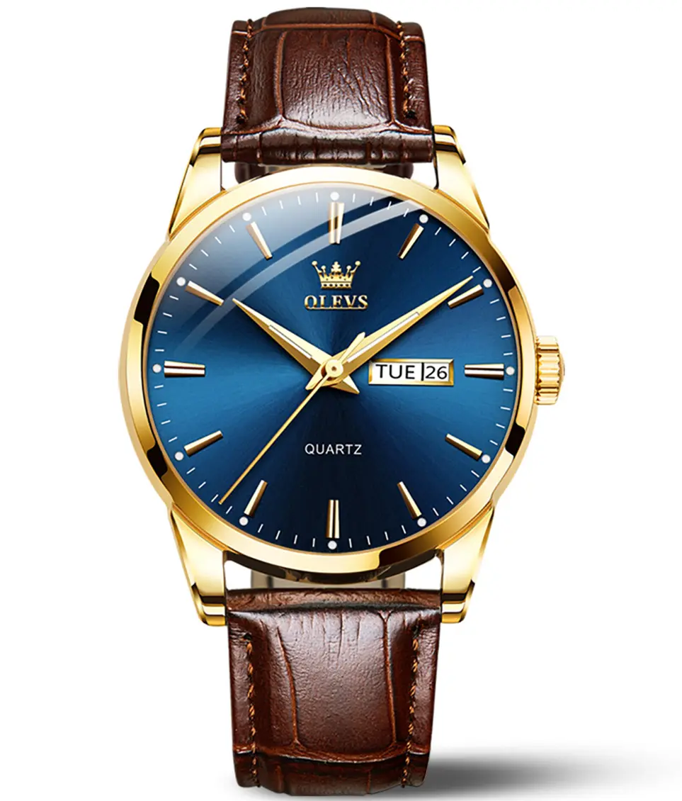 Relógio de logotipo personalizado do oem, relógio masculino da moda de luxo de couro de fábrica, venda no atacado, relógios à prova d' água de quartzo homem relógios