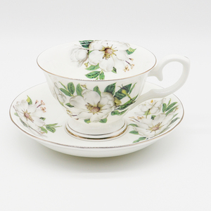 卸売カラフルなパーソナライズされた花ファインボーン中国磁器コーヒーカップ家庭用