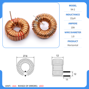 10UH 15UH 22UH kırmızı manyetik halka indüktörler bobinleri ile dijital amplifikatör ses sınıfı D filtre - Product Image 6