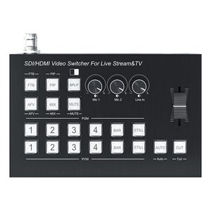 SDI 4-in-2-Out HDTV Video Switcher Tipo-C Puerto USB3.0 1080p Resolución Material ABS Transmisión en vivo Divisores de video Convertidores