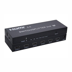 4K V1.4升级到2.0 2x4 HDMI分路器和带音频输出和红外遥控器的开关 - Product Image 1
