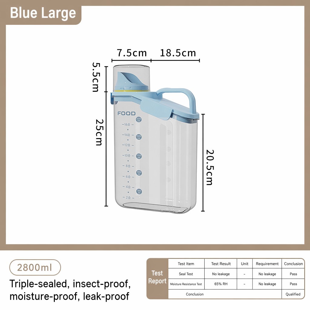 Sky blue 2800ml-insect moisture-proof-airtight-transparent