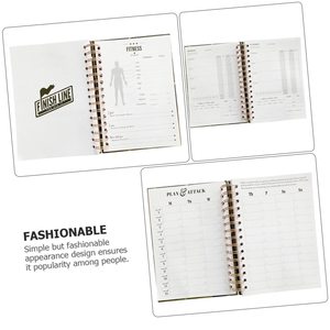 Kompakt A5 Fitness planlayıcısı dizüstü yaratıcı gündem not defteri profesyoneller için diyet egzersiz programı için şık tasarım - Product Image 5