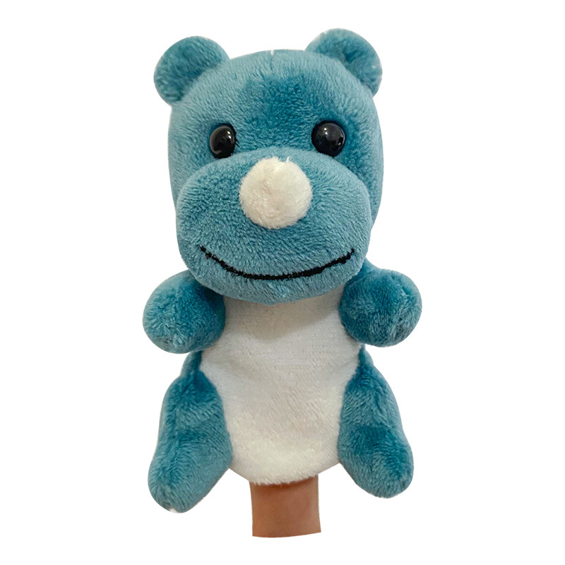 Marioneta de dedo de rinoceronte de la selva de 9 cm