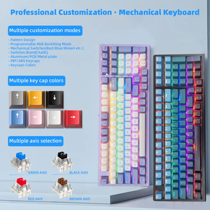 Estructura de junta M2 83 teclas PBT Keycap Teclado de diseño intercambiable en caliente Gaming Kailh Switch Teclado mecánico con retroiluminación blanca - Product Image 5