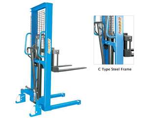 1000kg 2000kg 1.6-3m油圧ポンプハンドパレットスタッカー手動フォークリフトスタッカーCE認証倉庫用 - Product Image 2