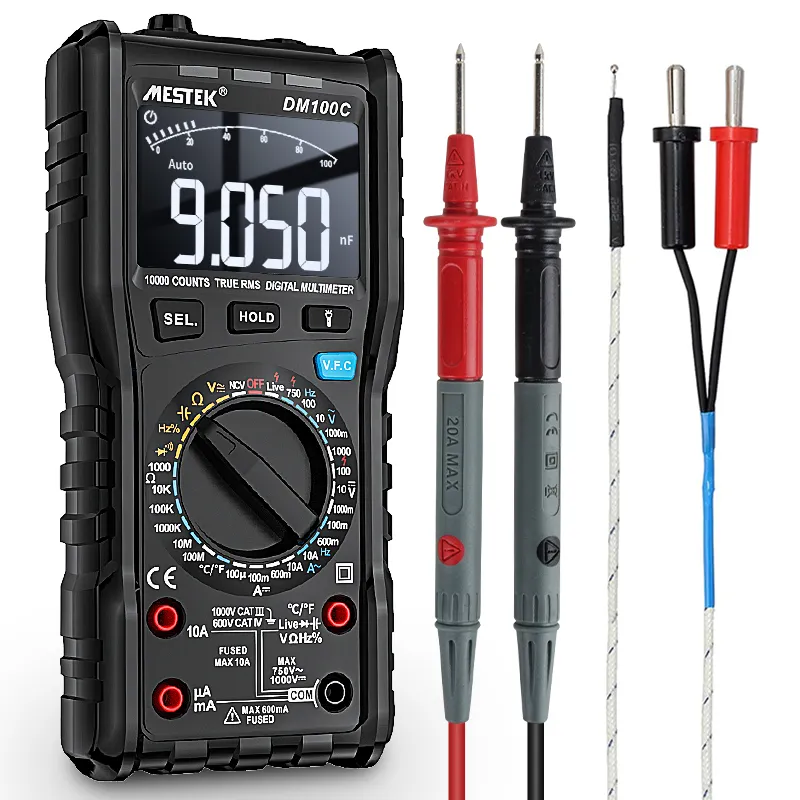 Multimeter Digital RMS true-rms 10000 hitungan dengan grafik Bar AC/DC voltase Ammeter arus Ohm Multimeter presisi