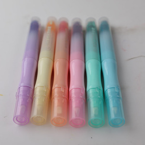 马卡龙渐变色软刀片荧光笔套装PP塑料水性油墨荧光笔 - Product Image 5